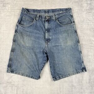 Wrangler Shorts Mens 34 Blue Denim Jorts Jean Vintage Y2K Carpenter Skater